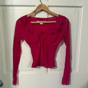 Hot pink see through festival rave top